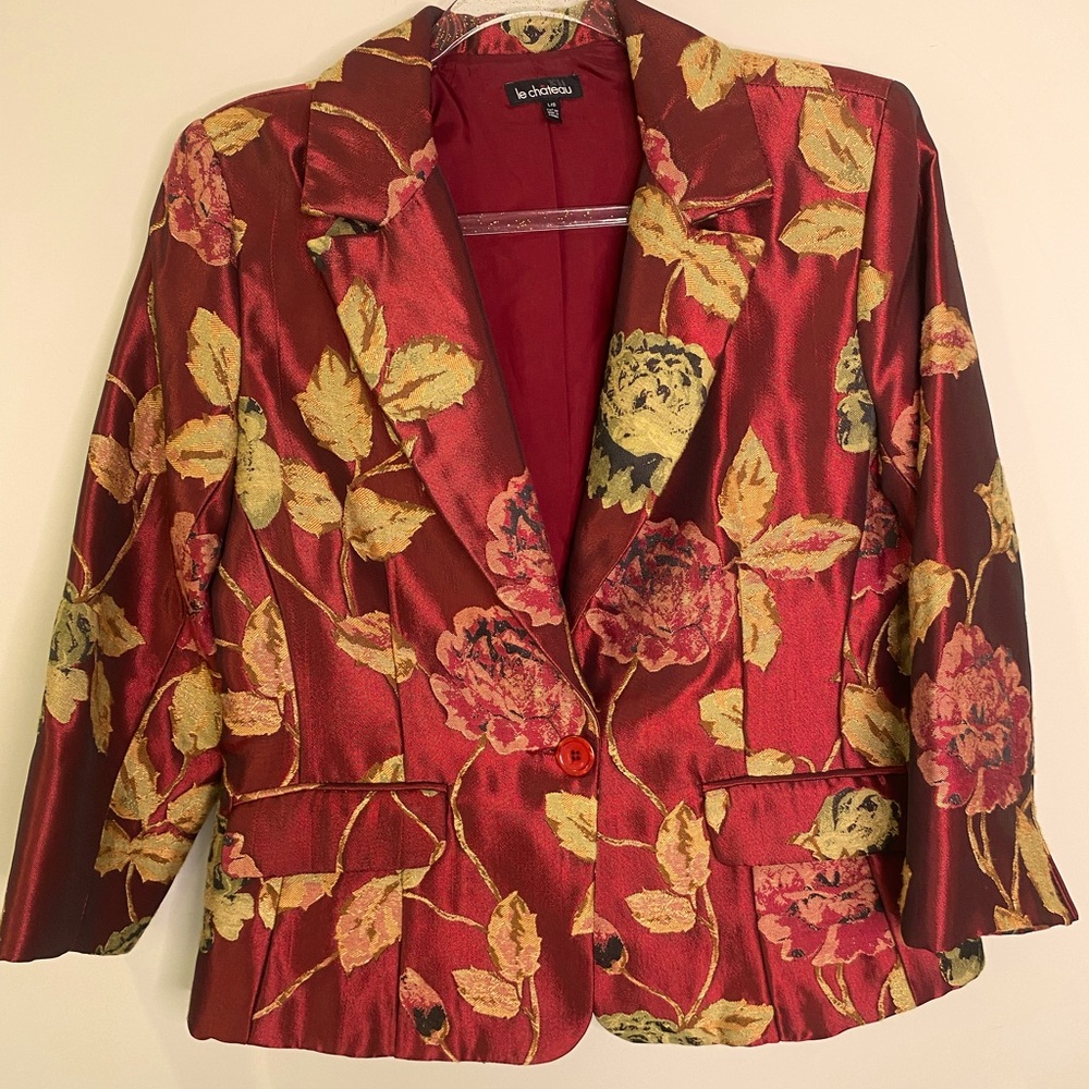Le Chateau Red Floral Blazer